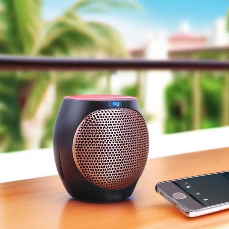 Un haut-parleur Bluetooth portable idéal pour profiter de la musique sur votre balcon ou dans vos espaces privés.
