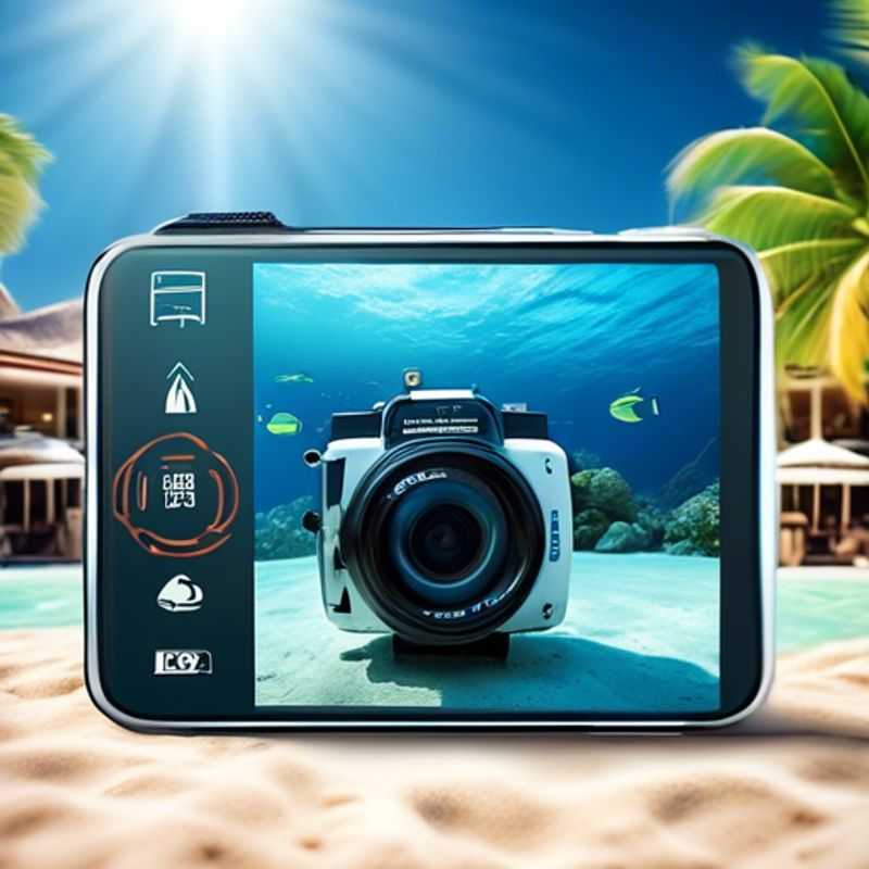 A close-up of an underwater camera or action camera, ready to capture the vibrant beauty of the underwater world.