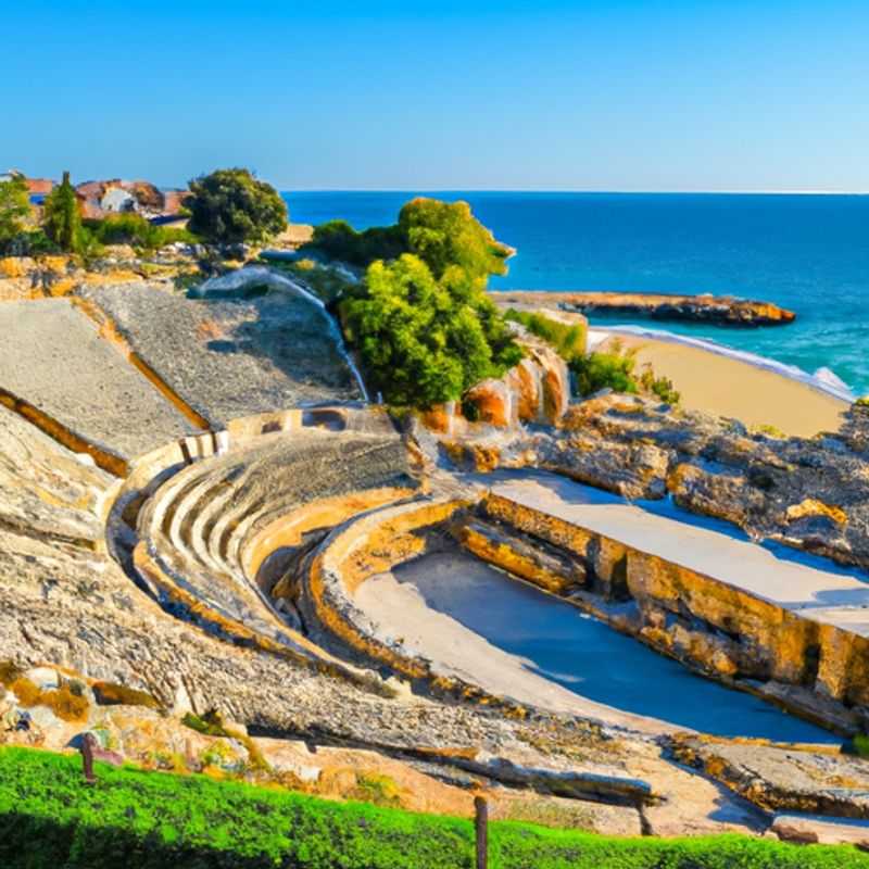 Two couples strolling through the ancient Roman streets of Tarragona, Spain, marveling at the remarkably preserved amphitheater, a testament to the city's rich history, during their two-week springtime adventure.