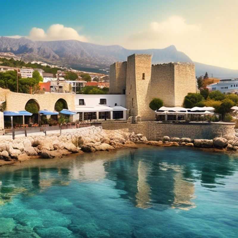 Deux couples, les voyageurs des médias sociaux, se promenant dans les rues pittoresques de Kyrenia, Chypre, lors de leur séjour de trois semaines au printemps, découvrant les trésors cachés de cette ville côtière enchantée.