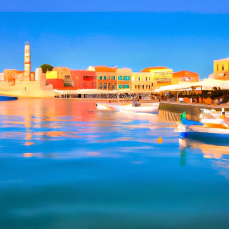 Couples strolling along the picturesque Venetian harbor of Chania, Greece, surrounded by charming pastel-colored buildings and sailboats gently bobbing in the turquoise waters, during their enchanting 3-day spring getaway.