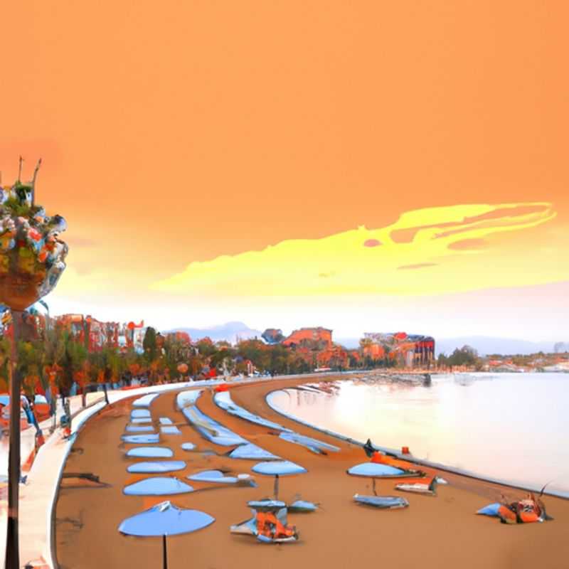 Two couples strolling along the sun-kissed shores of Malaga, Spain, their faces illuminated by the warm glow of winter, as they embark on their 3-week adventure, ready to soak in the vibrant culture and indulge in the enchanting beauty of this coastal gem.