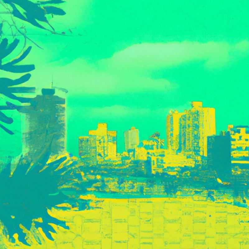 A solo traveler strolls through the vibrant streets of Tel Aviv, Israel, during the captivating season of fall, where the Mediterranean breeze carries the scent of blooming flowers and the golden hues of autumn leaves paint the city in a warm embrace.