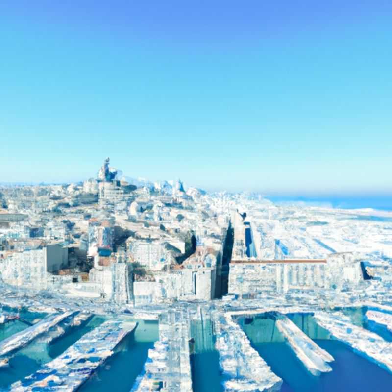 A solo traveler strolls along the vibrant Vieux Port (Old Port) of Marseille, France, on a crisp winter day, surrounded by the city's iconic colorful buildings and bobbing boats, embracing the charm and character of this captivating coastal gem.