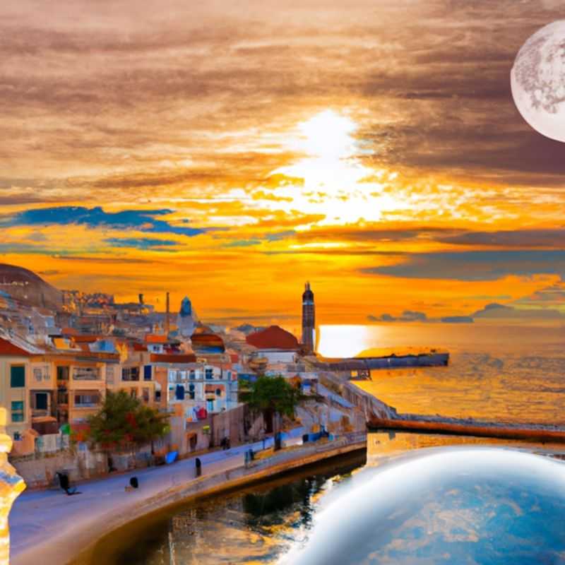 Two couples stroll hand-in-hand along the picturesque Venetian harbor of Rethymno, Greece, their faces illuminated by the warm glow of the setting sun, marking the beginning of their idyllic 2-week spring sojourn on this enchanting isle.