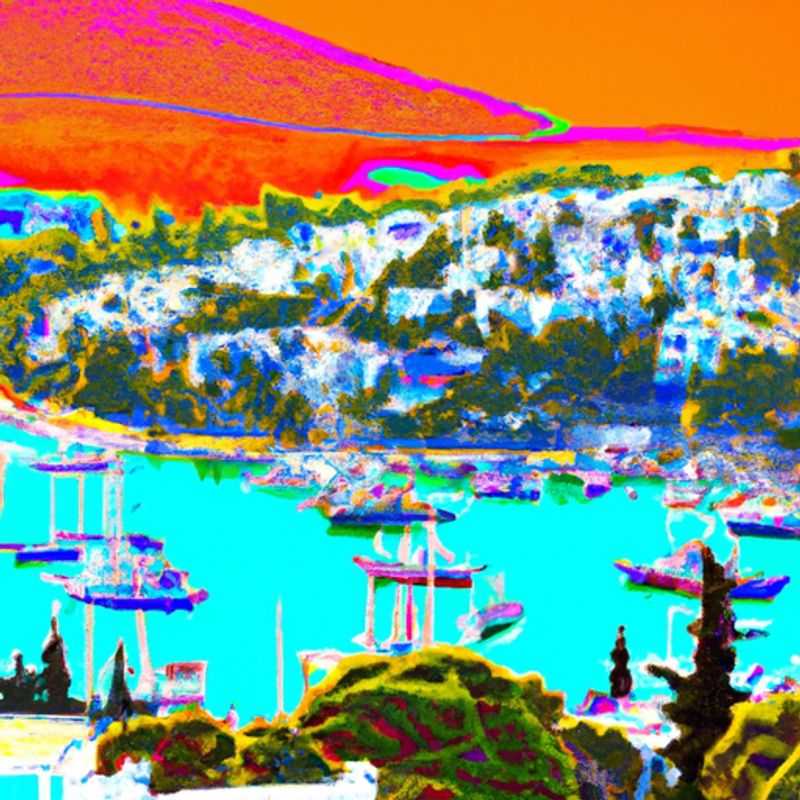 Two couples strolling along the picturesque coastline of Bodrum, Turkey, their laughter echoing through the crisp autumn air, as they embark on their two-week fall adventure.