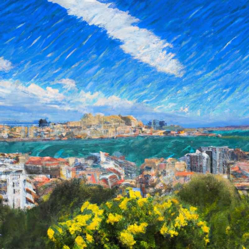 A solo traveler basking in the vibrant embrace of Cagliari, Italy, during the enchanting springtime. The azure waters of the Gulf of Cagliari shimmer in the background, inviting exploration and a deep dive into the city's rich history and captivating culture.