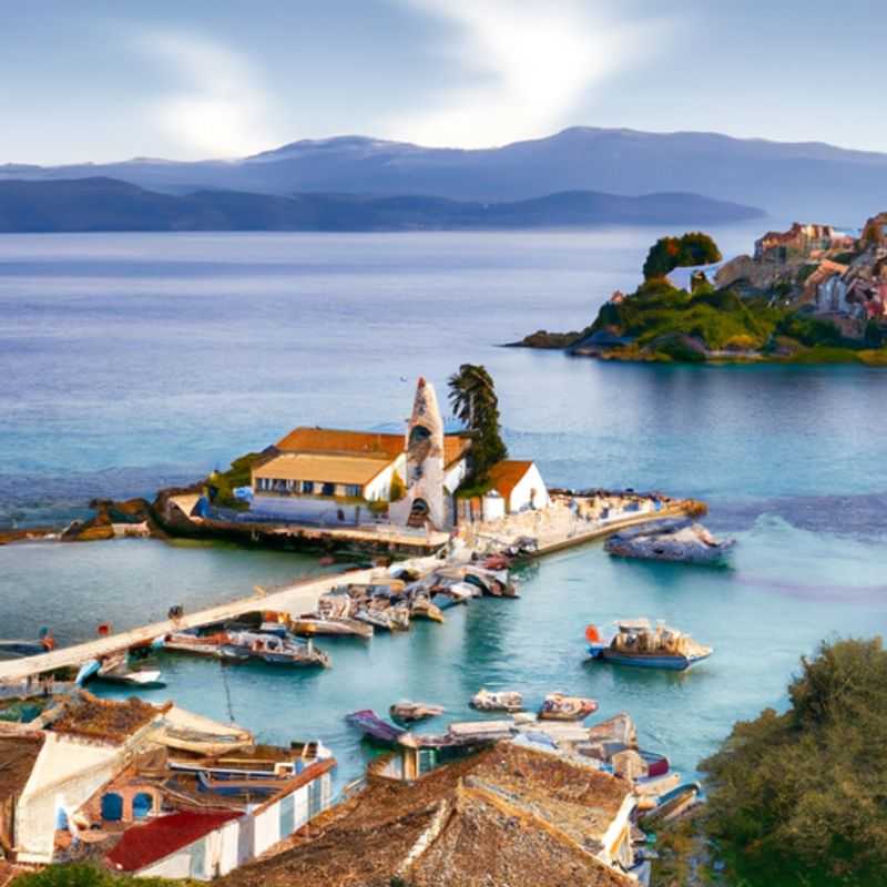 Achilleion Palace's Neoclassical Grandeur in Corfu's Winter Embrace