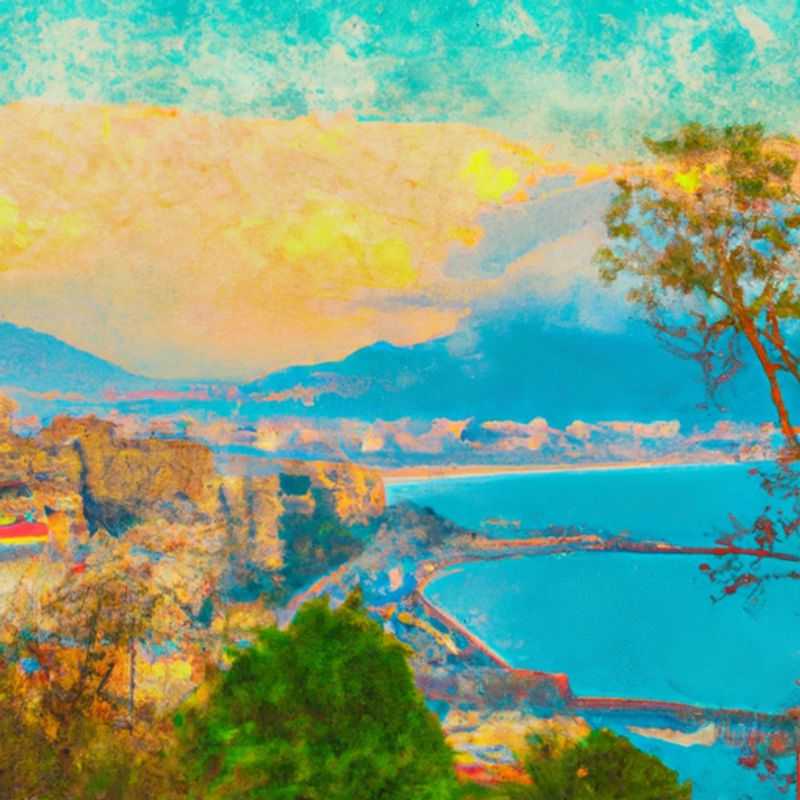 A couple strolls along the picturesque promenade of Salerno, Italy, in the embrace of autumn's vibrant hues, as the gentle waves of the Mediterranean Sea whisper secrets to the shore.