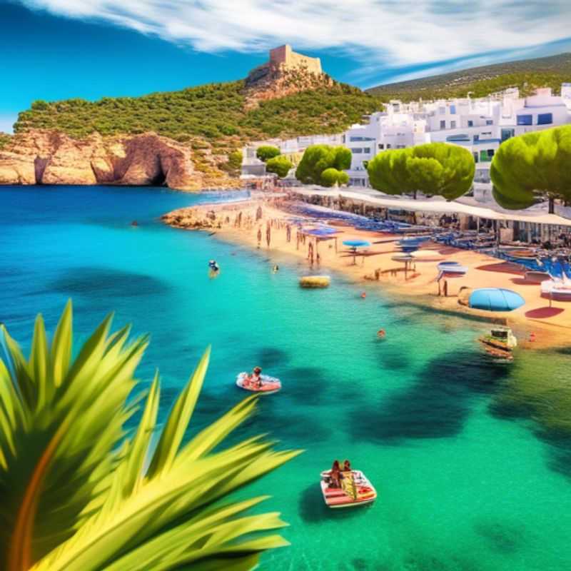 Ibiza, Espagne : Une vue idyllique illustrant le coût de la vie sur l'île. (Ibiza, Spain: An idyllic view illustrating the cost of living on the island.)