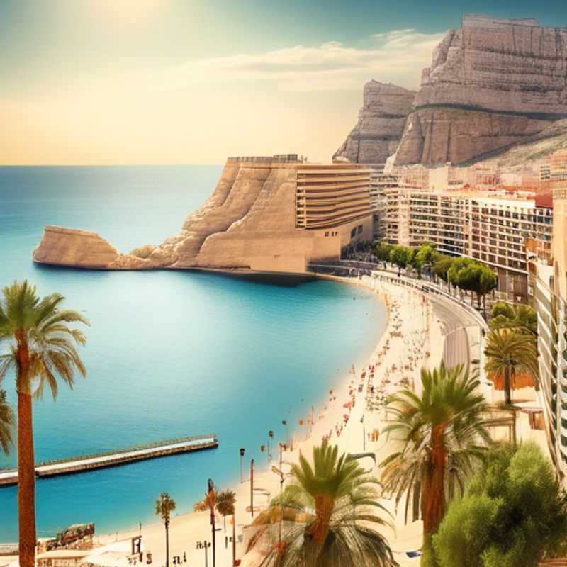 Alicante, Spain: Sun-drenched cityscape overlooking the Mediterranean Sea, illustrating the cost-effective beauty of this Spanish gem.