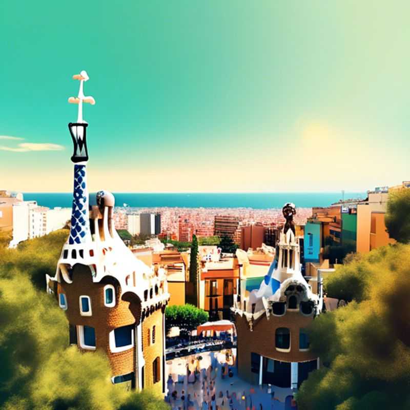 An eco-conscious couple marveling at the whimsical architecture of Antoni Gaudí's iconic Sagrada Familia in the vibrant city of Barcelona, Spain, during their 5-day summer adventure as eco-tourists.