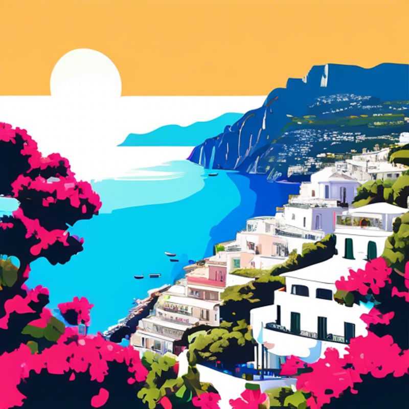 Three couples, The Romantic Travelers, strolling hand-in-hand along the picturesque seaside promenade of Capri, Italy, soaking in the sun-kissed charm and vibrant colors of the island during their 4-day spring getaway.