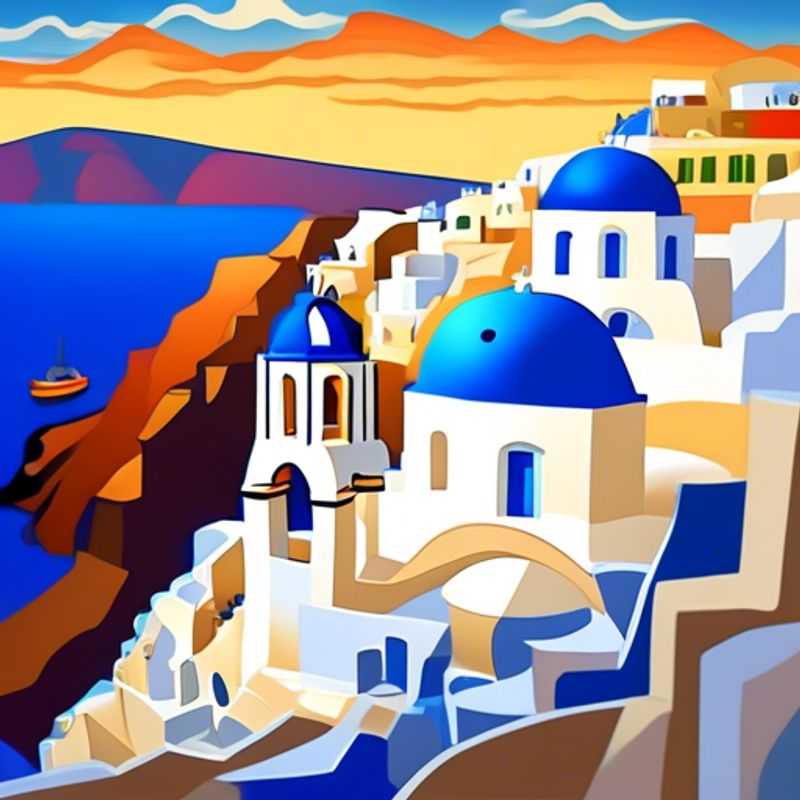 Here are a few options for alt text in Spanish for an image of Santorini, Greece in an article about the cost of visiting:
