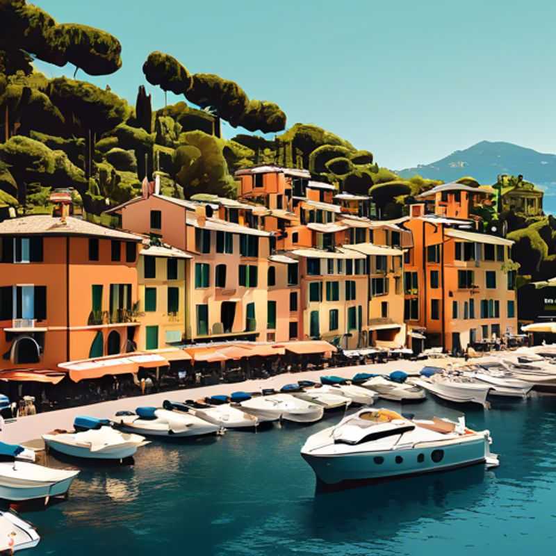 Une voyageuse solitaire admirant les maisons colorées et les eaux turquoise du pittoresque port de Portofino, en Italie, lors de son séjour de 5 jours pendant l'été.