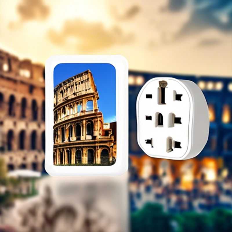 A close-up shot of a travel adapter with multiple plugs, highlighting the versatility needed for diverse outlets found on a cruise ship.
