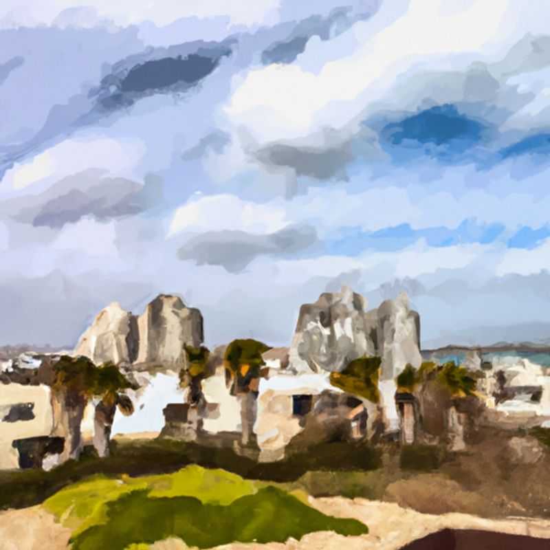 A vibrant cityscape of Tel-Aviv, Israel, with its sun-kissed Mediterranean architecture and bustling streets, as captured by the adventurous Gap Year Traveler during their whirlwind 24-hour spring visit.