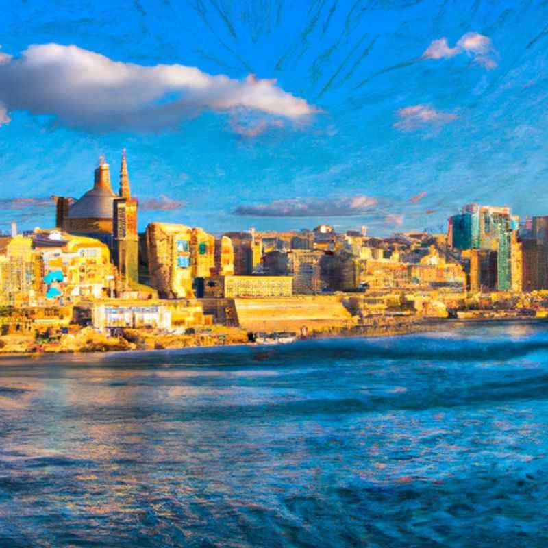 A solo traveler strolls along the picturesque promenade of Sliema, Malta, during a serene winter getaway, embracing the tranquility of the off-season and immersing themselves in the local culture and charm of this Mediterranean gem.