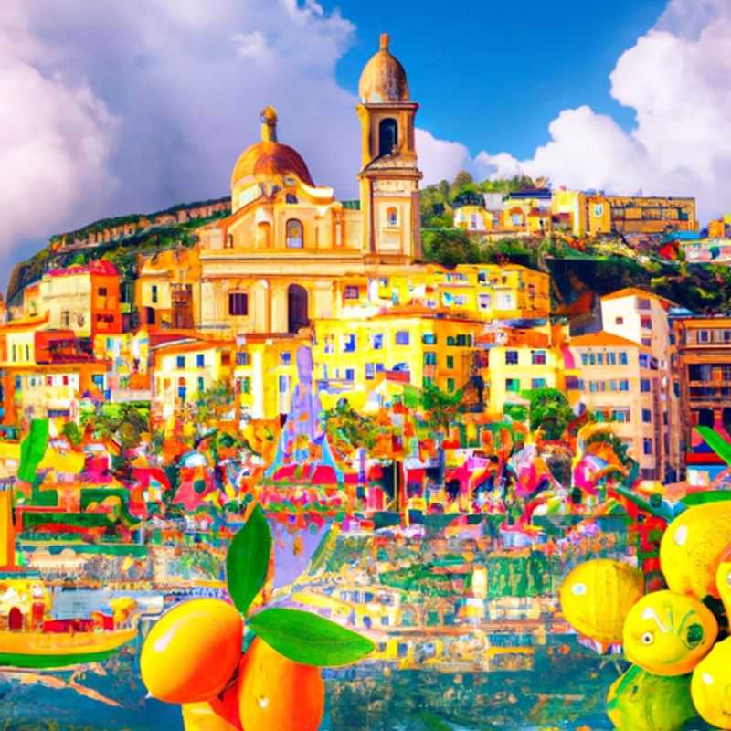 Two couples stroll along the sun-kissed Promenade du Soleil in Menton, France, their 3-week winter escape filled with the vibrant colors of the city's renowned lemon festival, a celebration of nature's bounty.