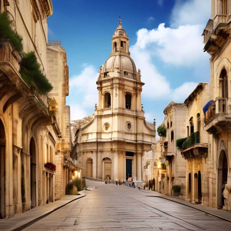 Two intrepid travelers from The Weekend Traveler exploring the charming hillside town of Modica, Italy, its historic architecture and winding cobblestone streets blanketed in a soft winter snow, during their 3-week winter adventure.