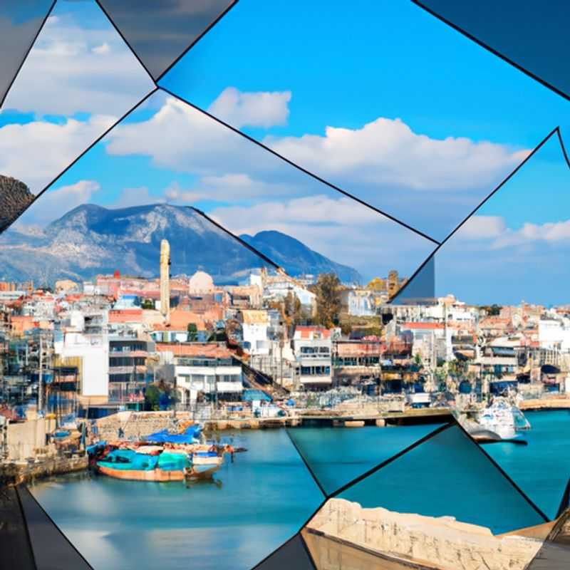 A couple strolls along the captivating Kyrenia harbor in Cyprus, surrounded by the tranquil waters and the enchanting backdrop of the snow-capped mountains, embarking on their 4-day winter adventure.