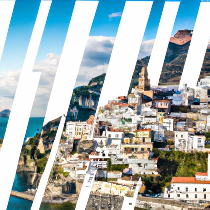 A family with cheerful children bundled up against the crisp winter air, marveling at the enchanting vista of Amalfi, Italy, with its colorful buildings cascading down the hillside towards the azure waters below, during their memorable 24-hour winter sojourn.