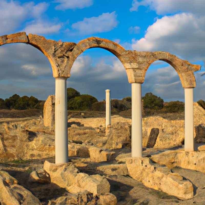 Two couples strolling along the picturesque harbor of Paphos, Cyprus, surrounded by glistening turquoise waters and ancient ruins, during their week-long autumn adventure.