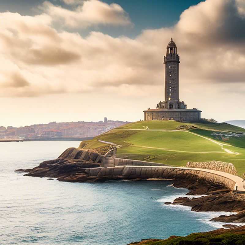 Three youthful adventurers, The Gap Year Travelers, reveling in the sun-drenched seaside charm of La Coruña, Spain, during their 24-hour summer sojourn - a vibrant snapshot of their global odyssey.