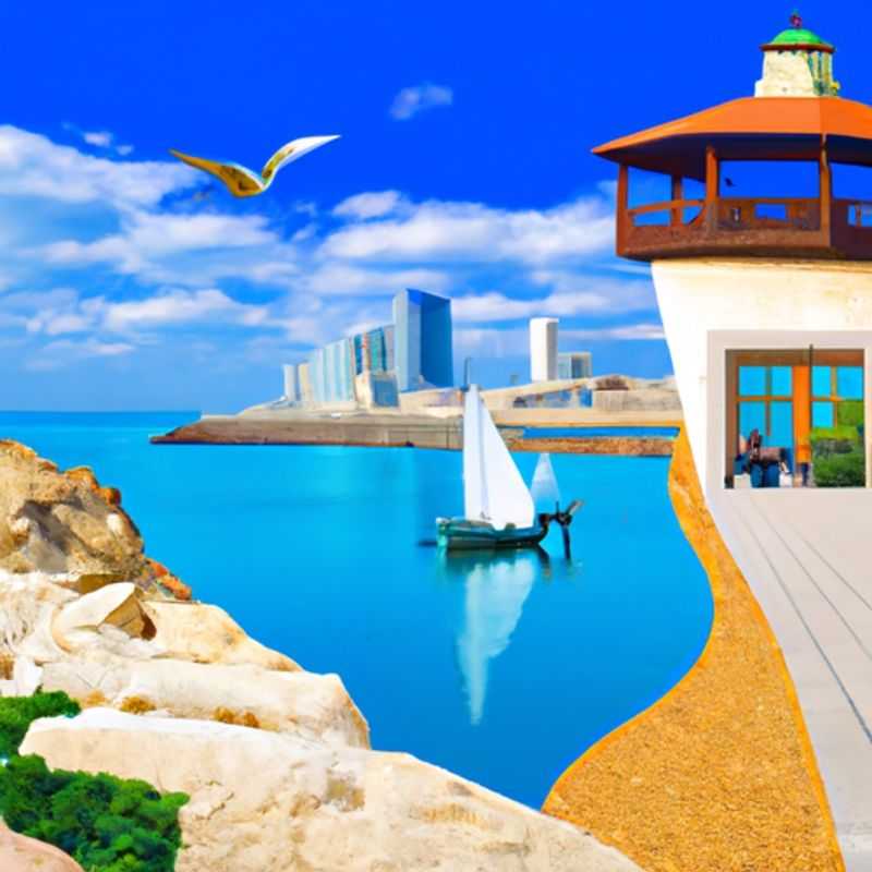 A vibrant cityscape of Tel-Aviv, Israel, with its sun-kissed Mediterranean architecture and bustling streets, as captured by the adventurous Gap Year Traveler during their whirlwind 24-hour spring visit.