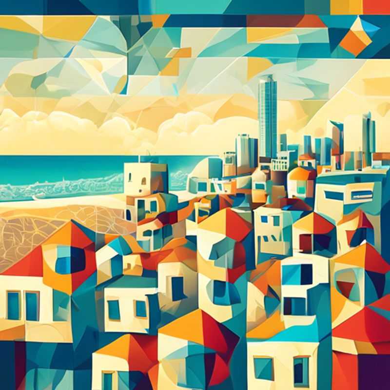 Tel Aviv, Israël : Vue animée du bord de mer, illustrant le coût de la vie potentiellement élevé de la ville.