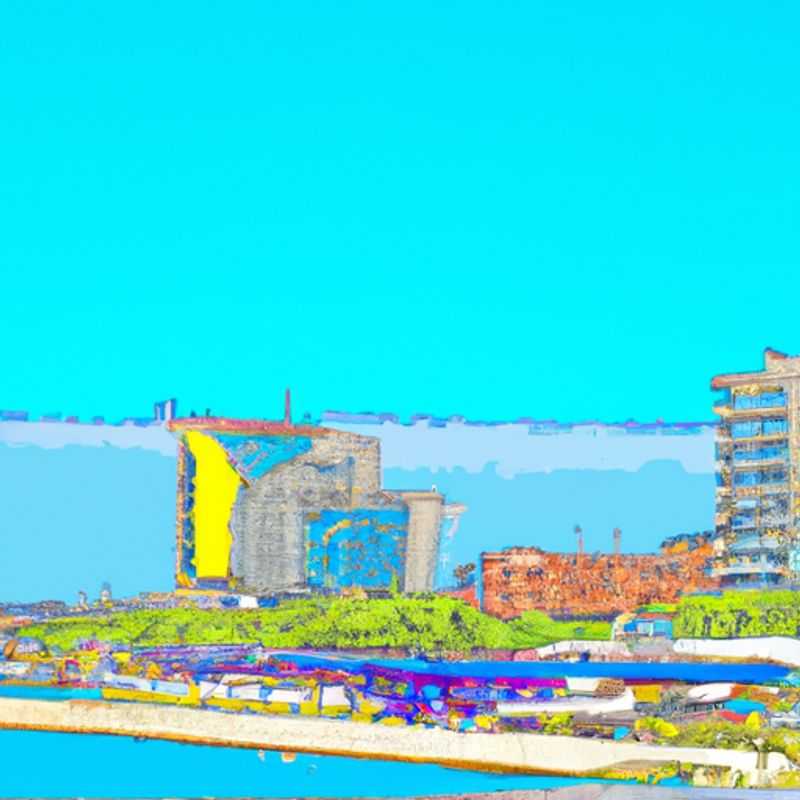 A couple strolls along the vibrant, sun-kissed waterfront of Pescara, Italy, their faces reflecting the joy of exploring this enchanting coastal city during their 24-hour summer adventure.