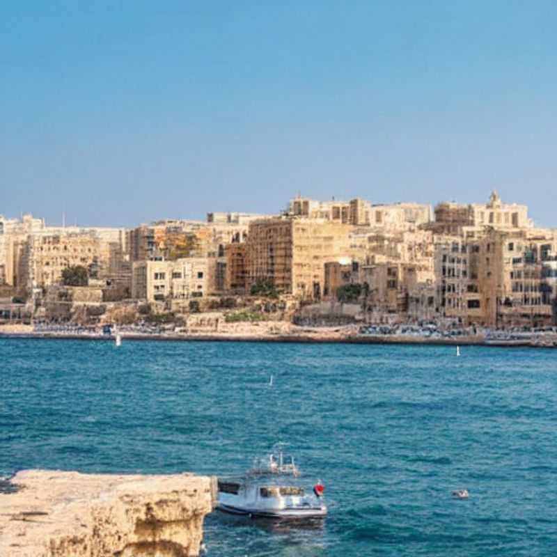 Sliema, Malte, au printemps : une promenade ensoleillée le long du front de mer animé.