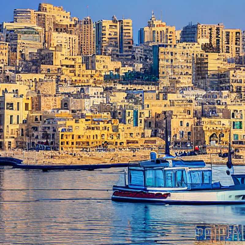 Sliema, Malte, au printemps : une promenade ensoleillée le long du front de mer animé.