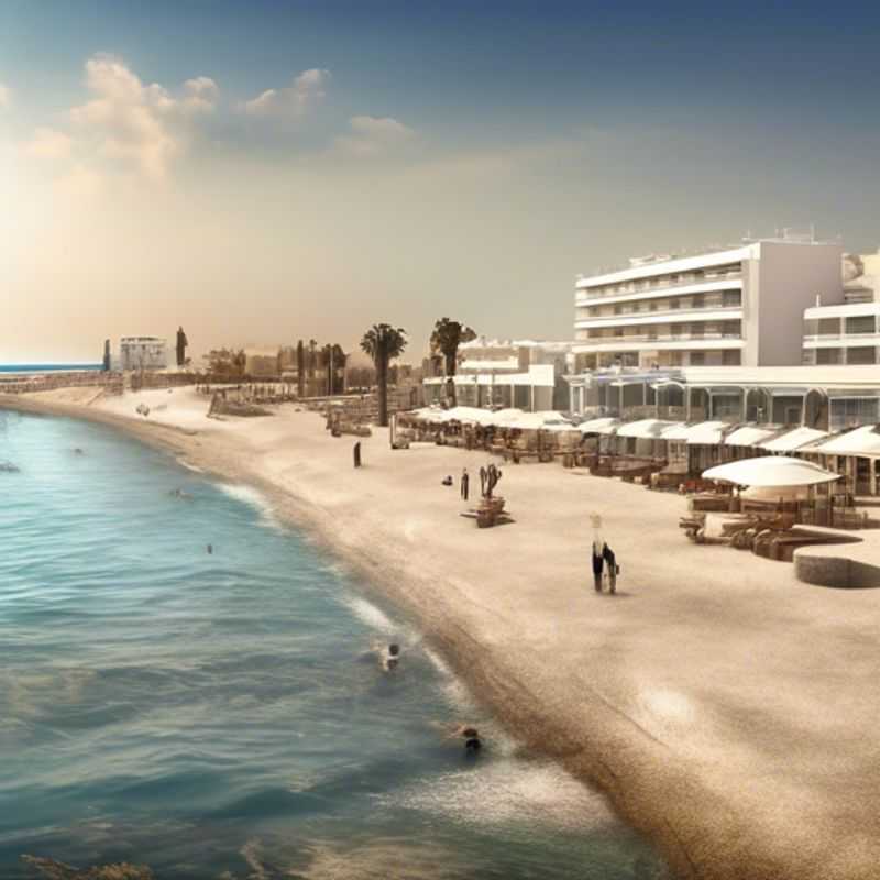 Larnaca, Chipre: Imagen de la costa mediterránea, ilustrando el coste de vida en la ciudad.